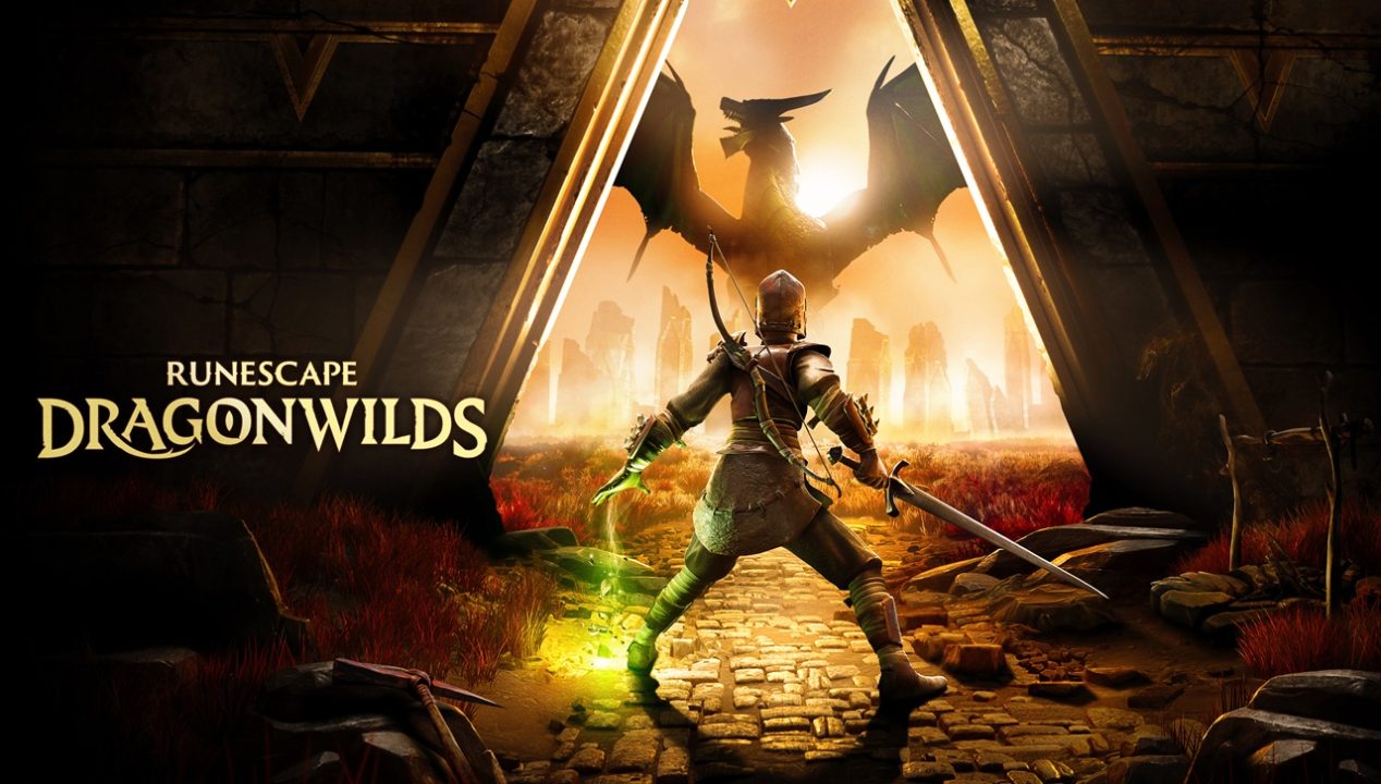 RuneScape: Dragonwilds, man stands ready to fight a dragon