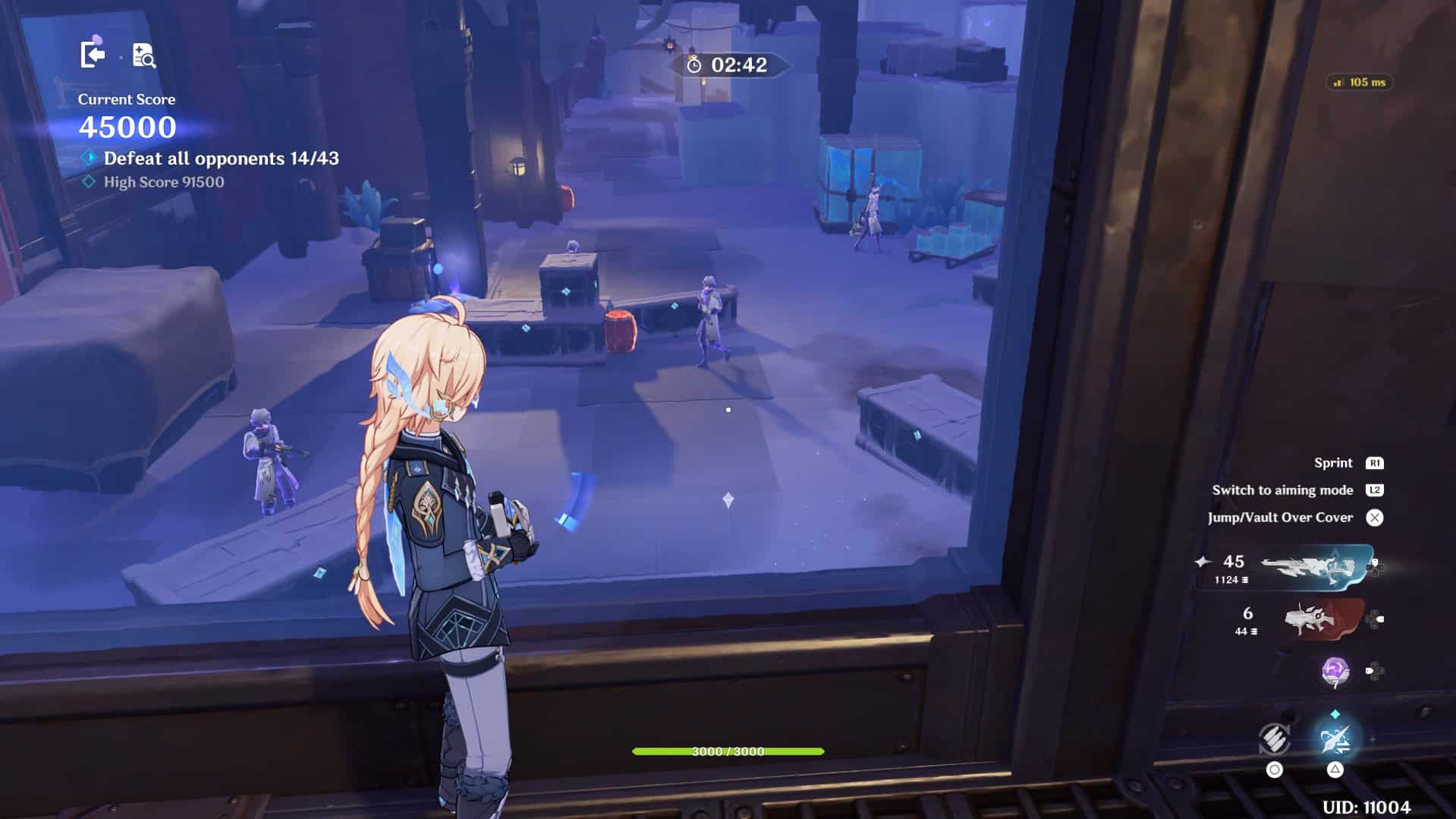 Genshin gun challenge | The Outerhaven Combat gameplay in gun area of Snezhnaya from Genshin Impact