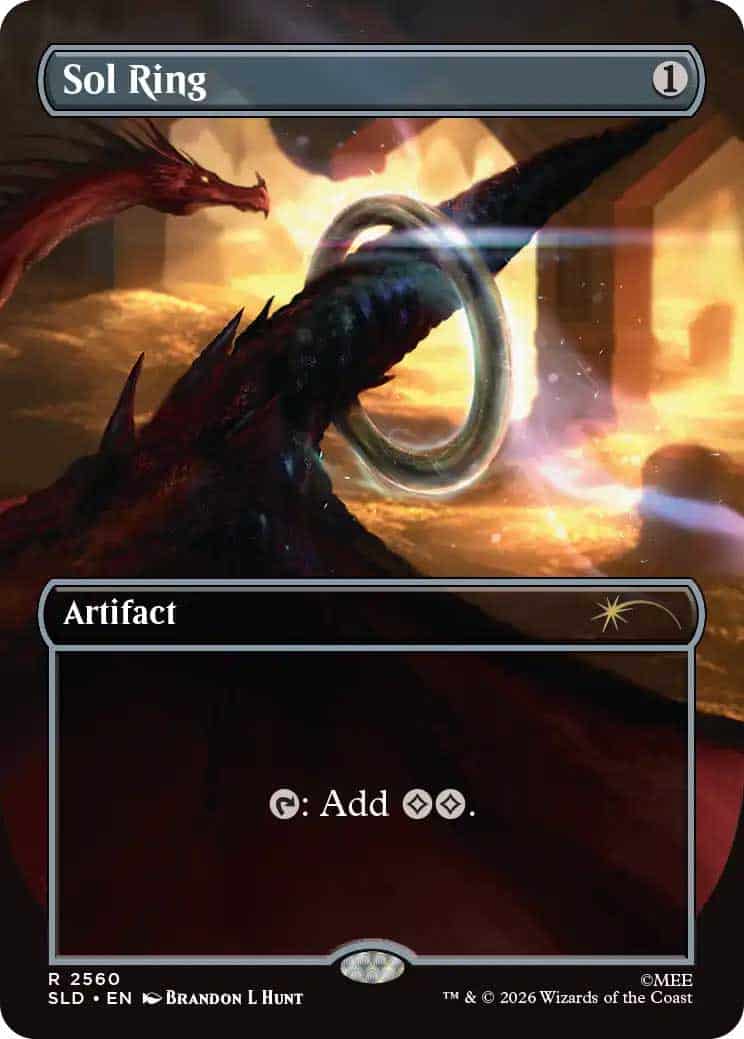 sslPCeqUCV | The Outerhaven Sol Ring artifact card showing a glowing circular ring and the card name at the top; ability: Add {C}{C}.