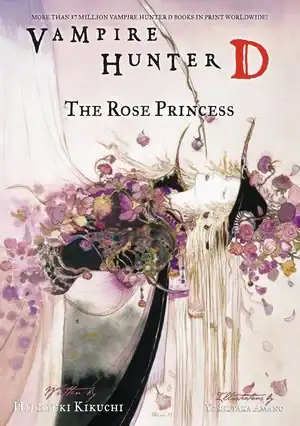 vampire-hunter-d-rose-princess | The Outerhaven Book cover for Vampire Hunter D: The Rose Princess, featuring an ornate pink-purple floral design and a cloaked, enigmatic figure at the center.