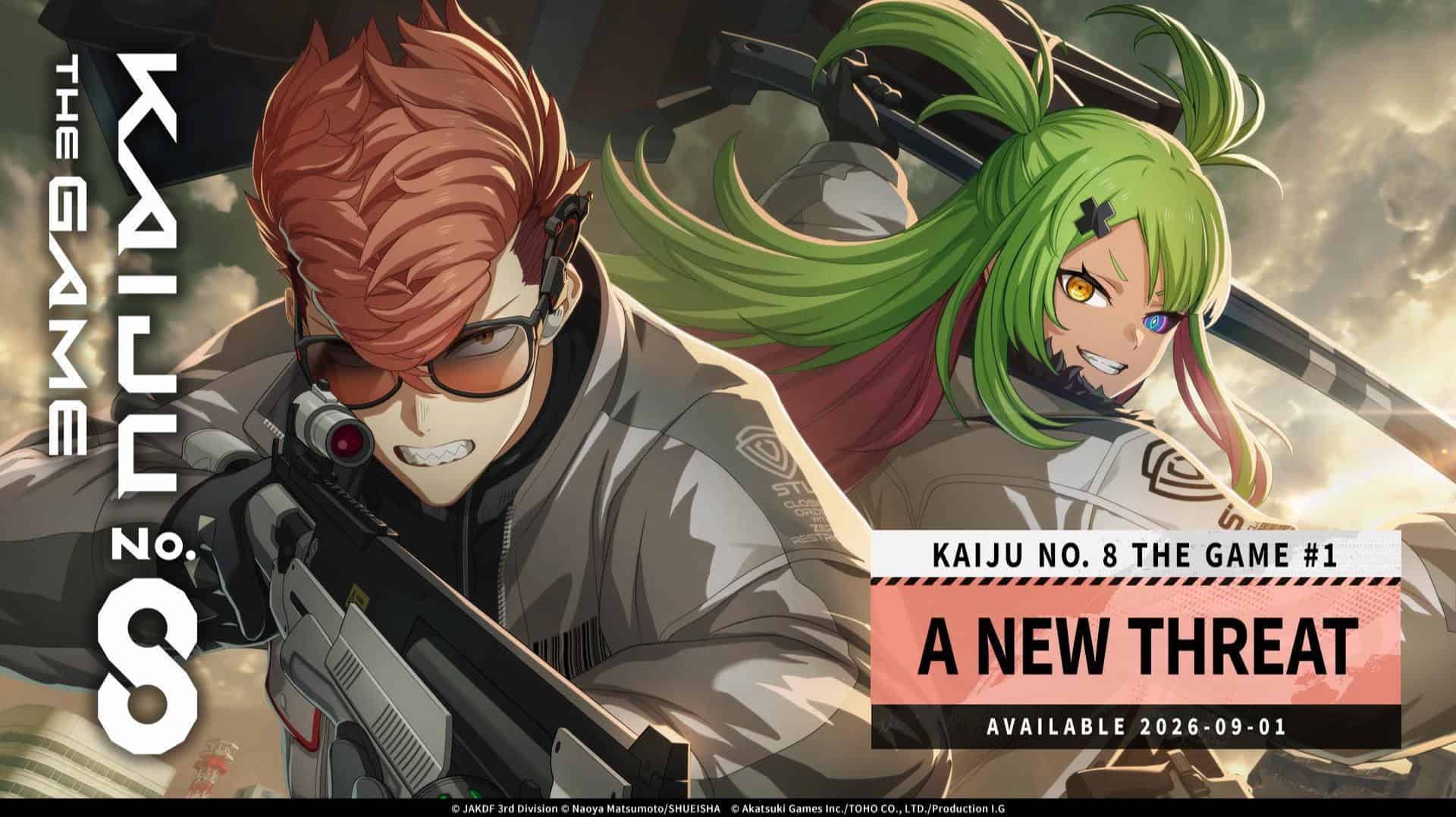 | The Outerhaven Two action characters: a red-haired man with goggles and a rifle, and a green-haired woman with a sword, in a dramatic battle scene.