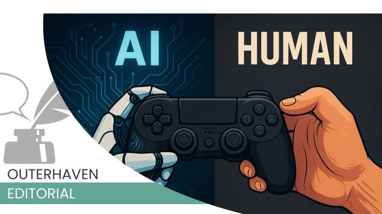 A robotic hand holding the same controller as a human hand