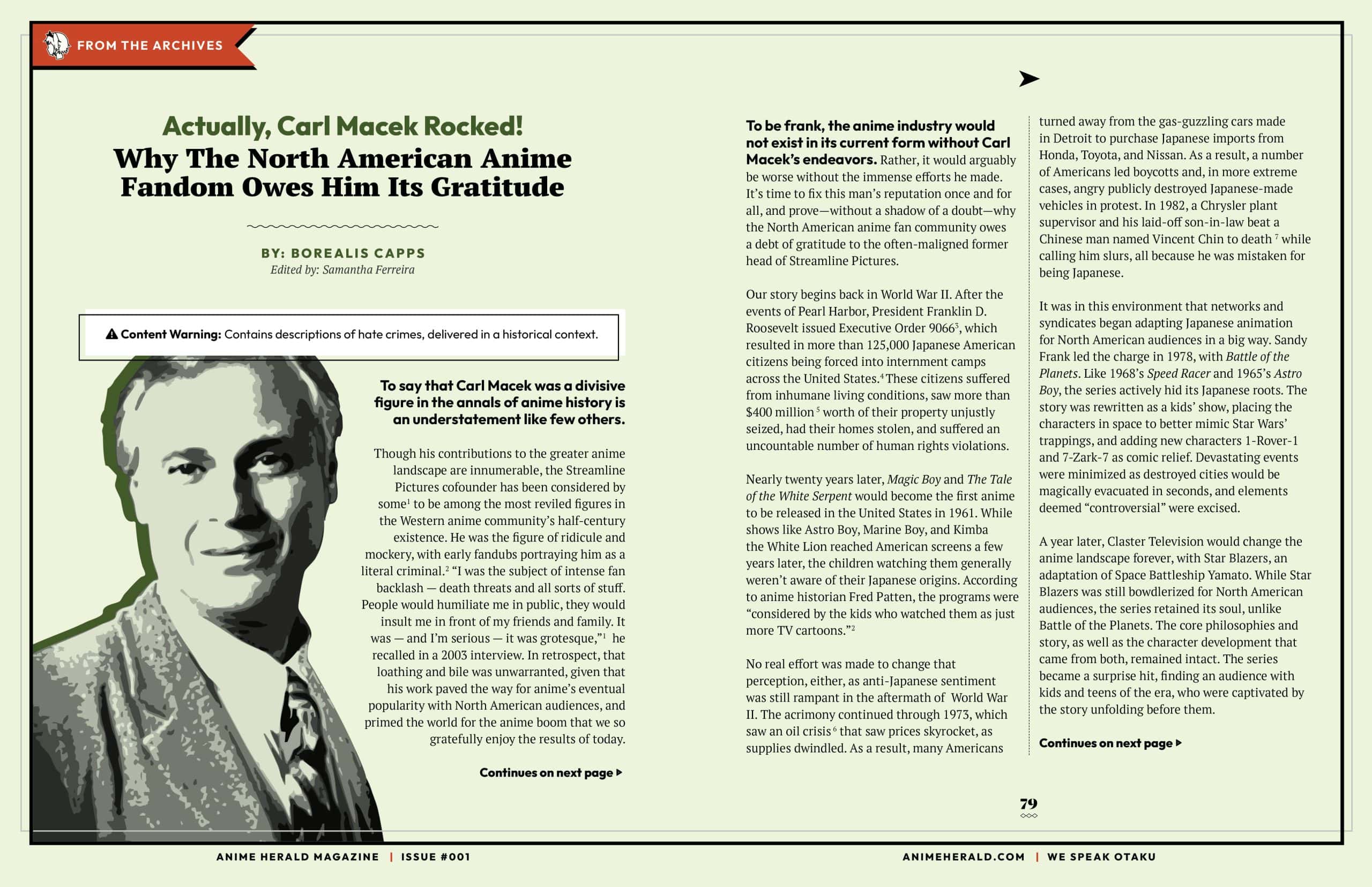 Anime Herald Magazine Issue 1 Example Spread | The Outerhaven