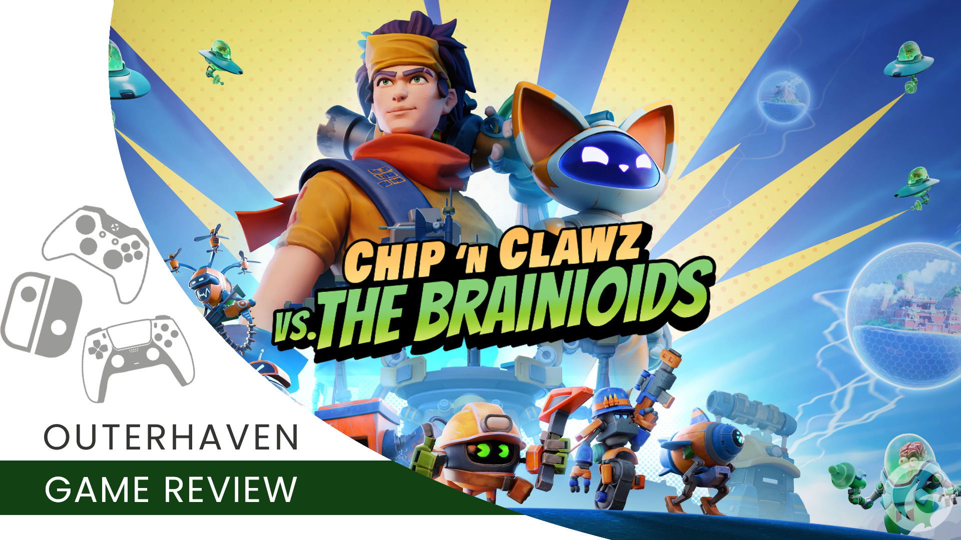 Video Game Review Template for Chip 'n Clawz vs. The Brainioids