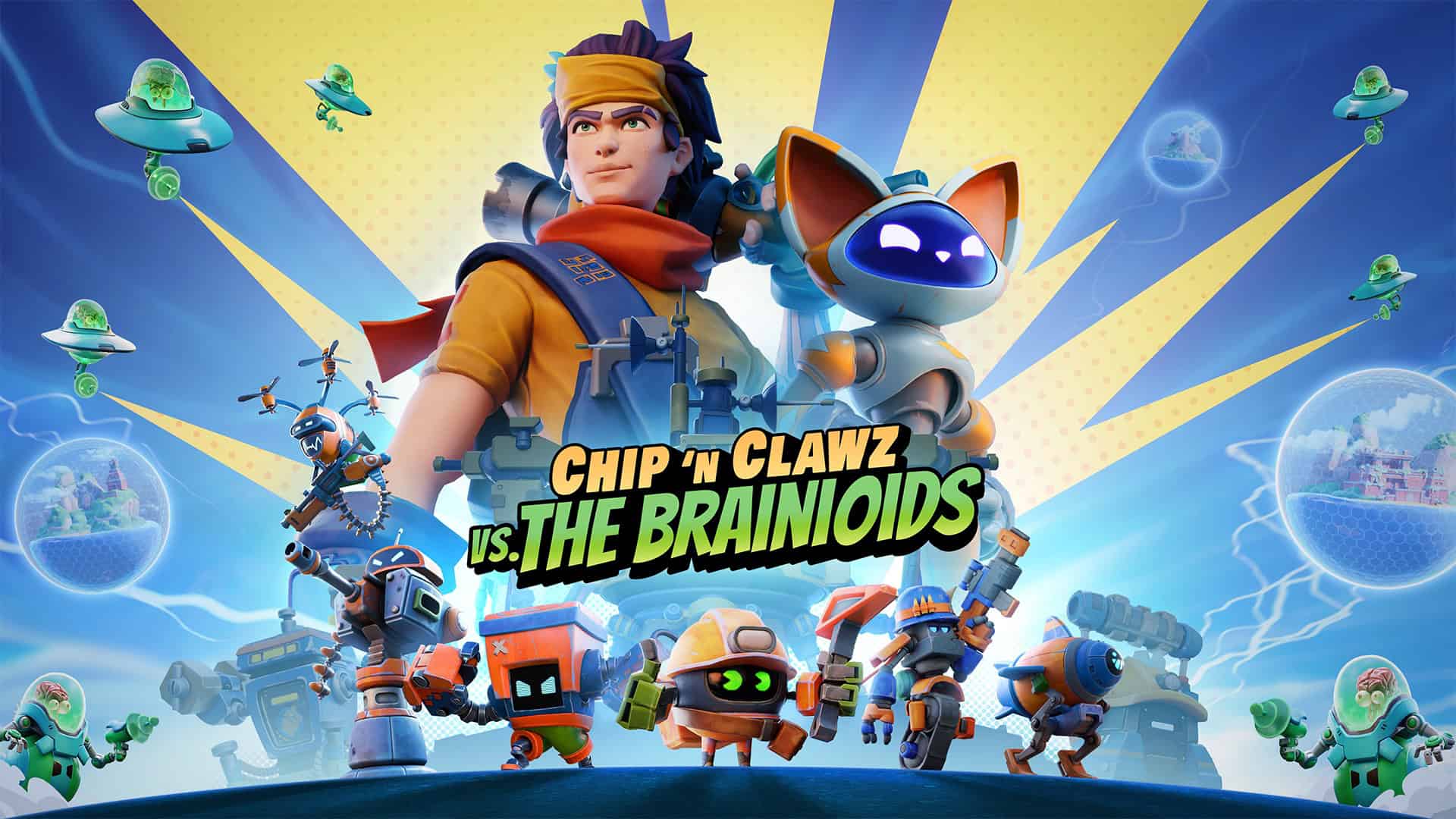 Chip ‘n Clawz vs. The Brainioids Key Art