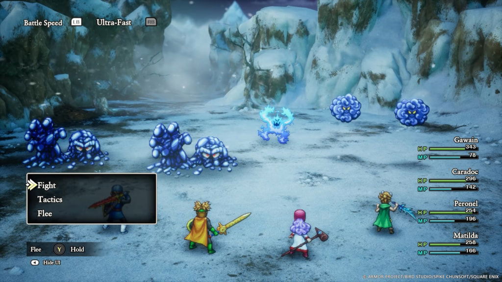 Dragon Quest II HD-2D Remake combat screen