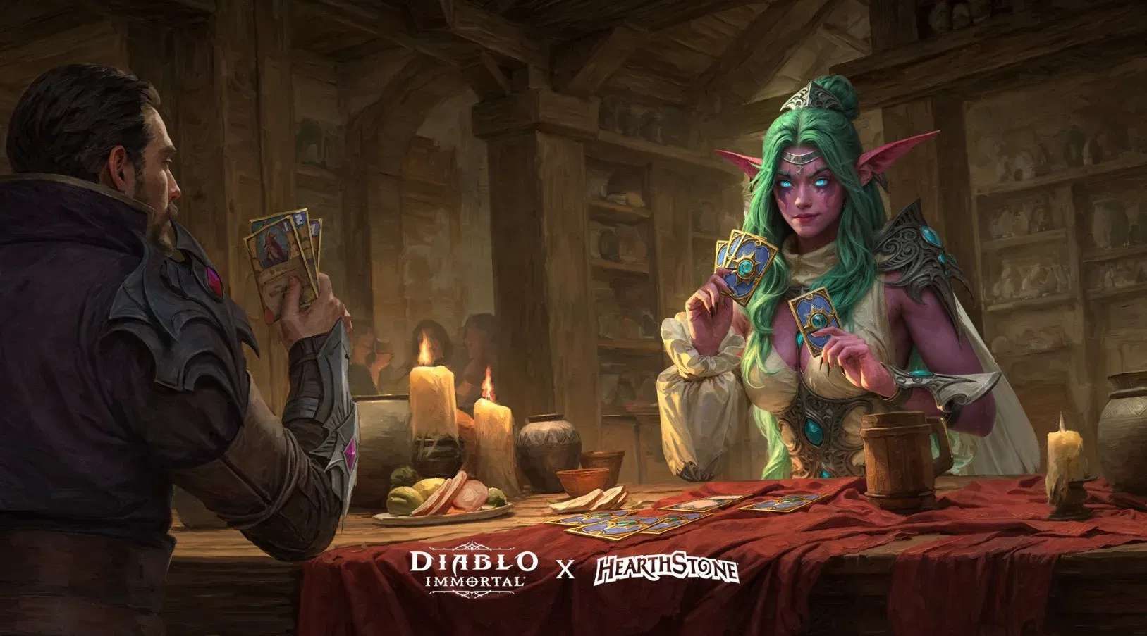 Diablo Immortal Developers Accused of Using AI for Hearthstone Crossover Poster