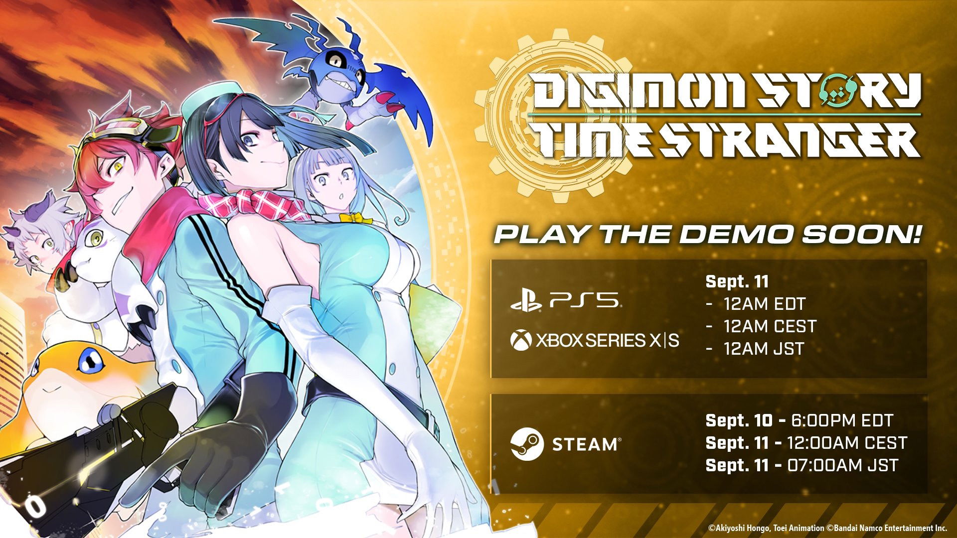 Digimon Story Time Stranger demo times