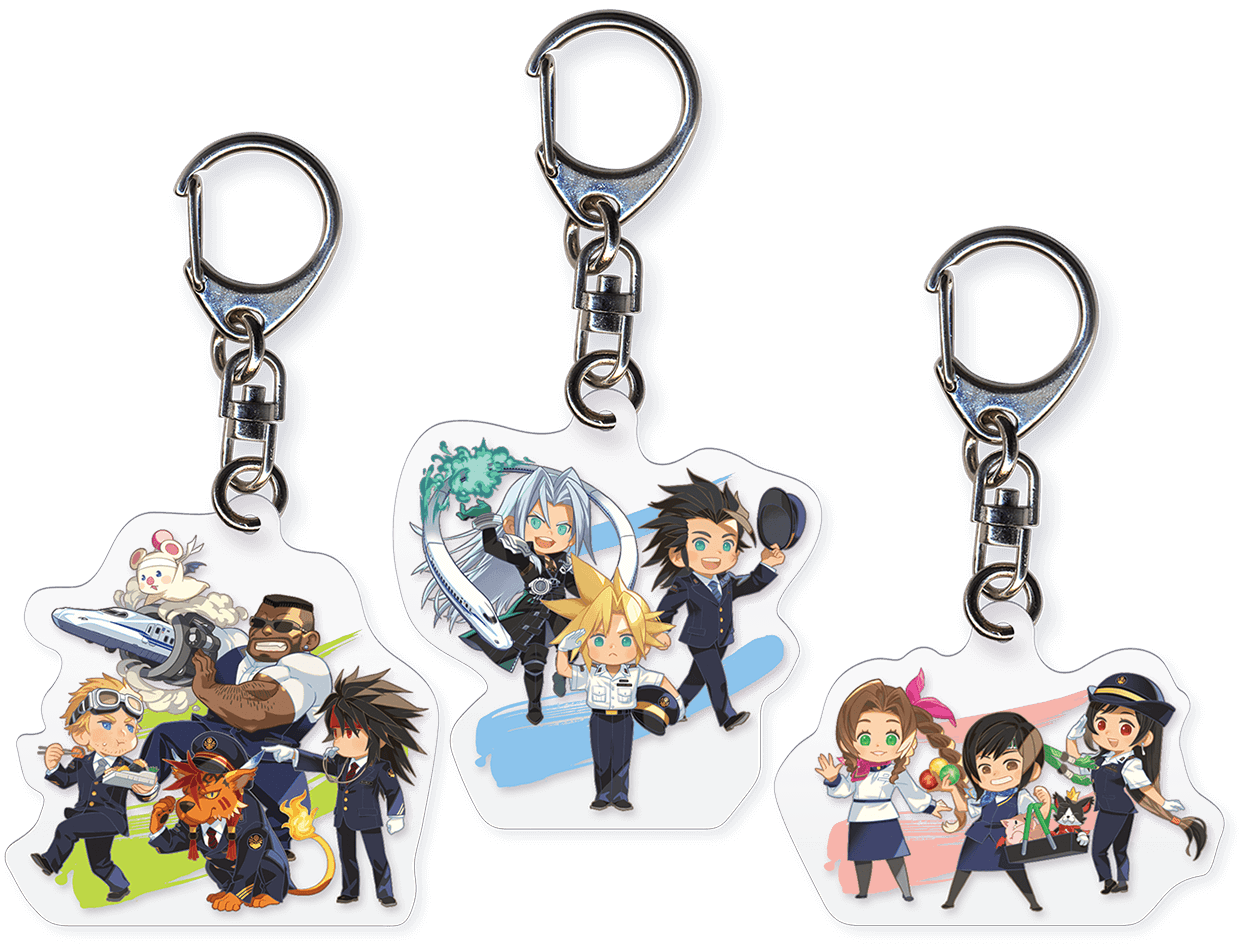 Final Fantasy VII JR Central keychains