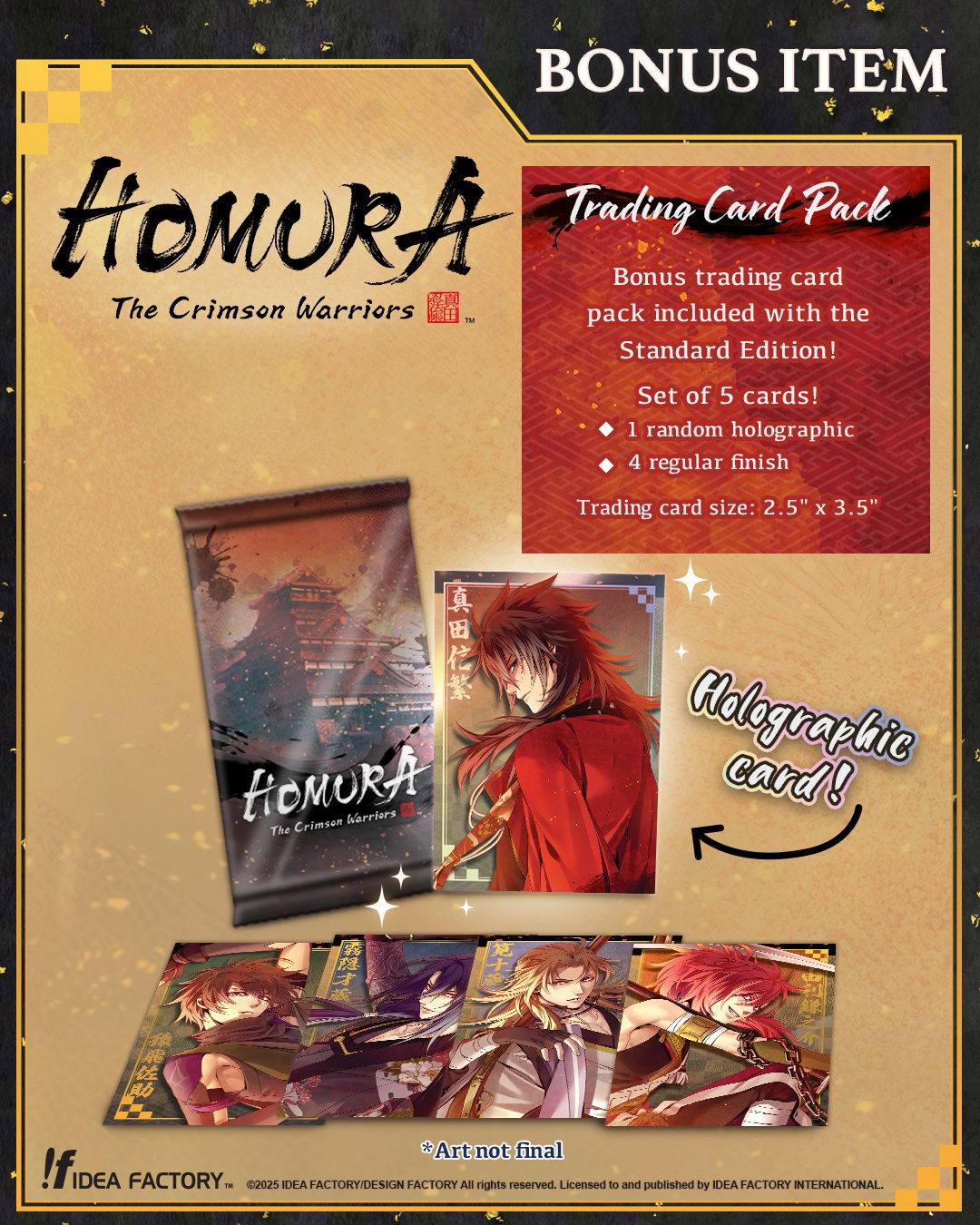 Homura: The Crimson Warriors close up shot of the trading cards