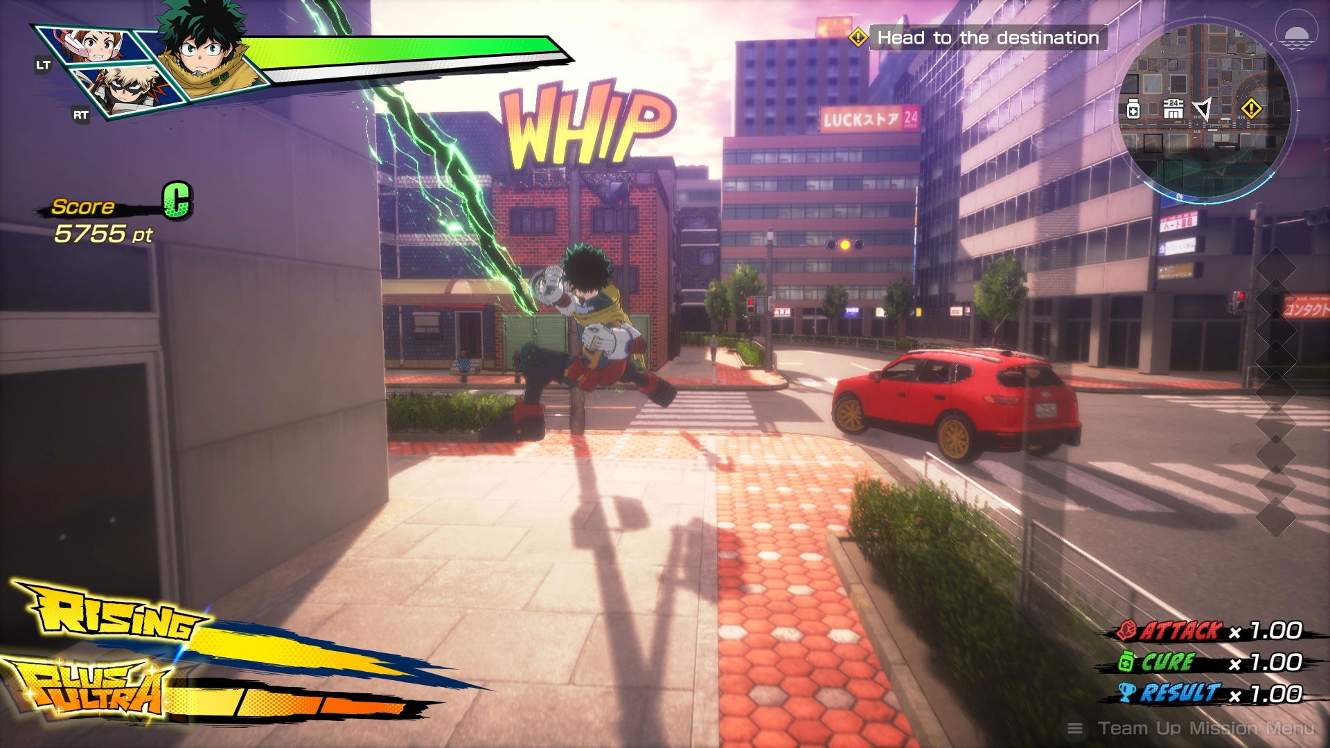 Deku in Team Up mission mode screenshot from My Hero Academia: All's Justice