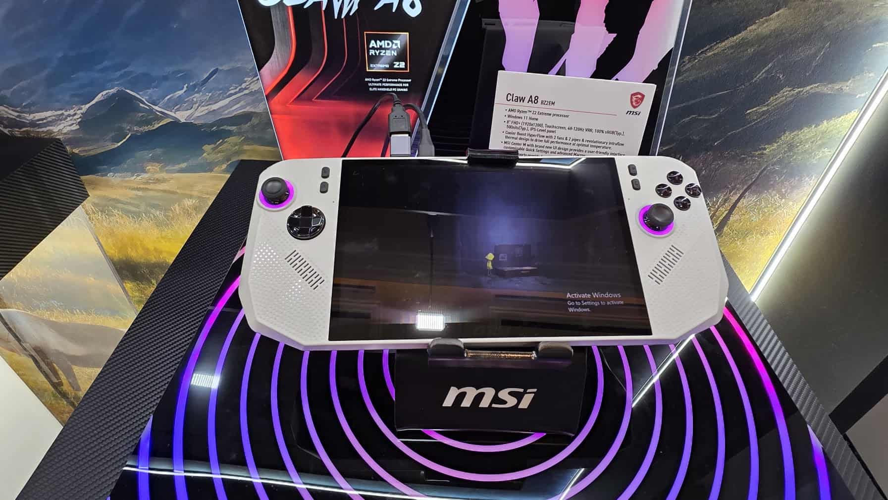 MSI Claw A8 at CES 2026 (White) | The Outerhaven MSI Claw A8 at CES 2026 (White)