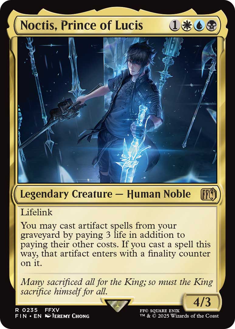 Final Fantasy XV Magic The Gathering Noctis Prince of Lucis Card