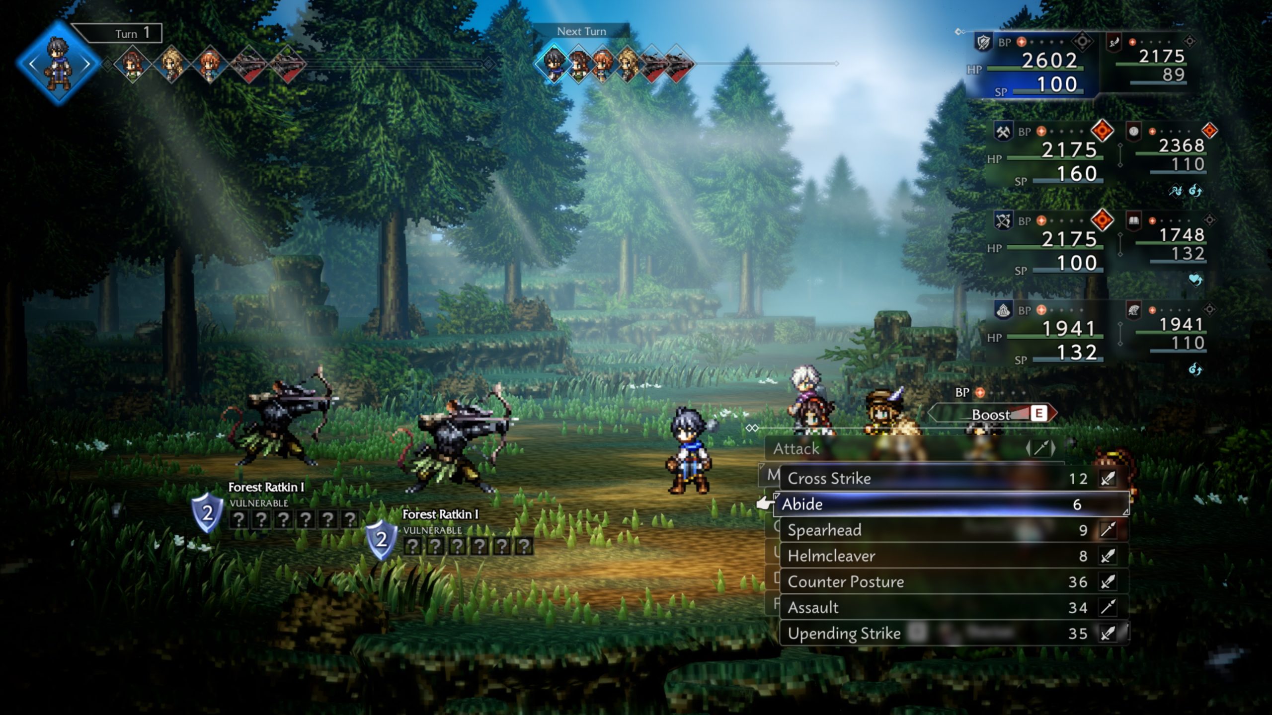 Combat screenshot of Octopath Traveler 0