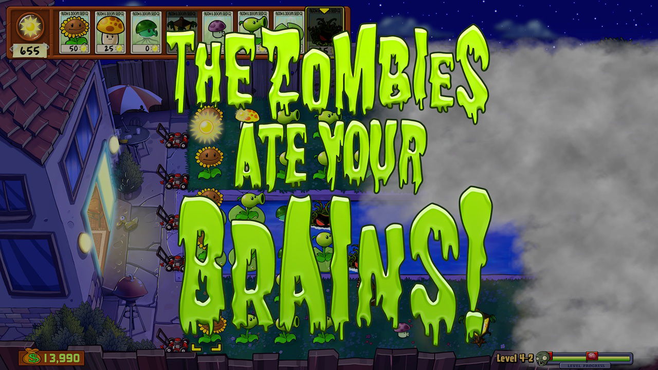Plants vs. Zombies Replanted losing stage screen showing game over message