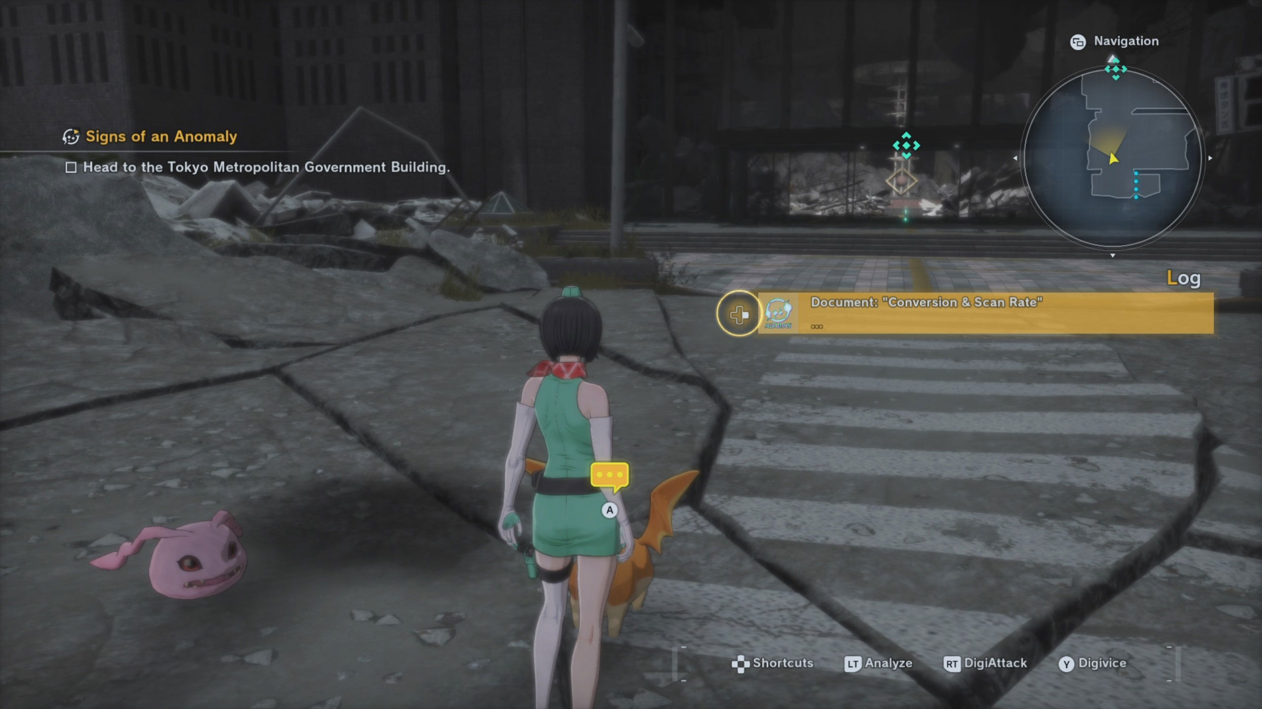 Outside the Tokyo Metropolitan Government Building in Digimon Story: Time Stranger