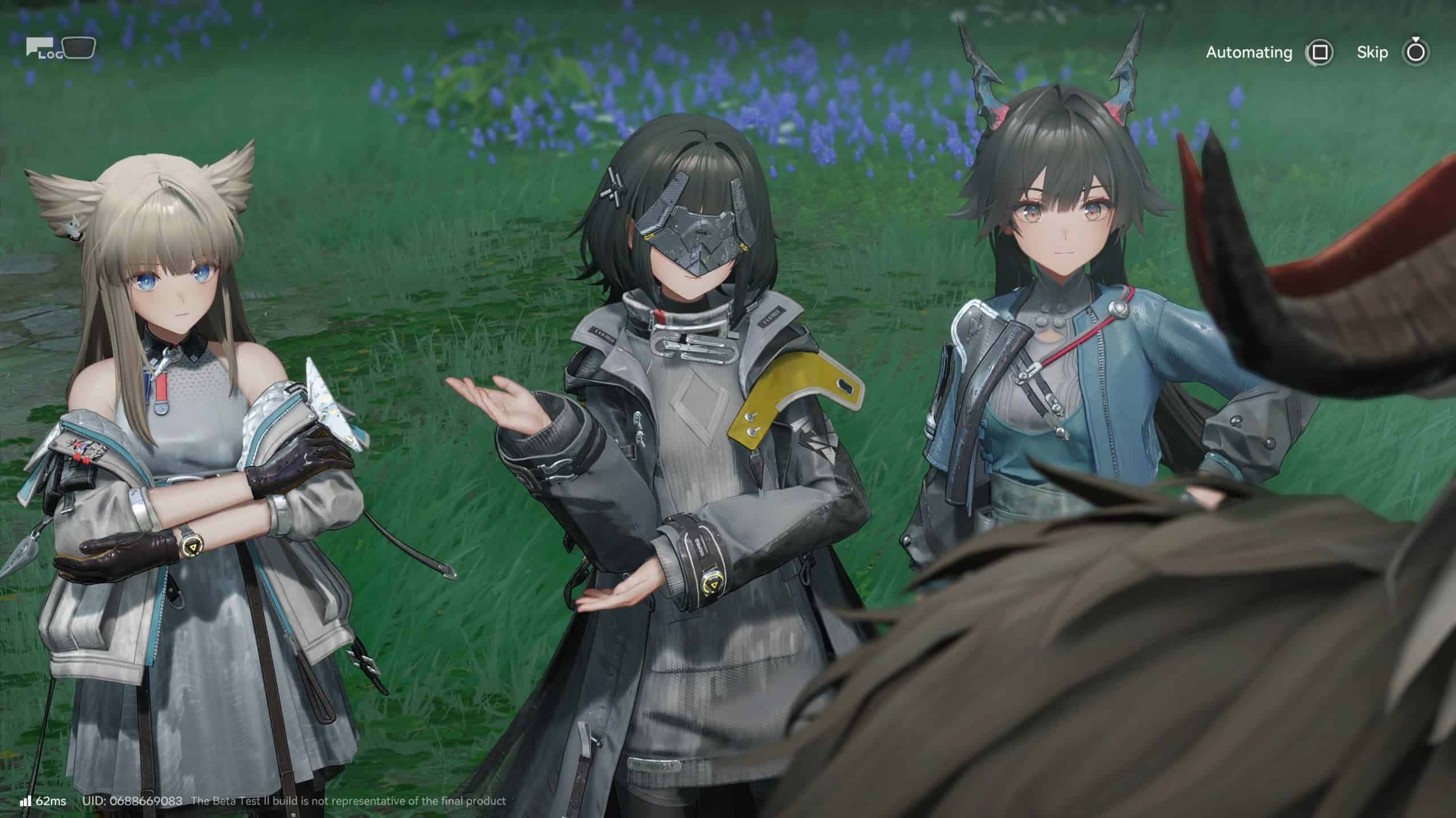 Arknights Endfield Wuling Water | The Outerhaven A screenshot of rain falling on the main trio in Wuling from Arknights: Endfield