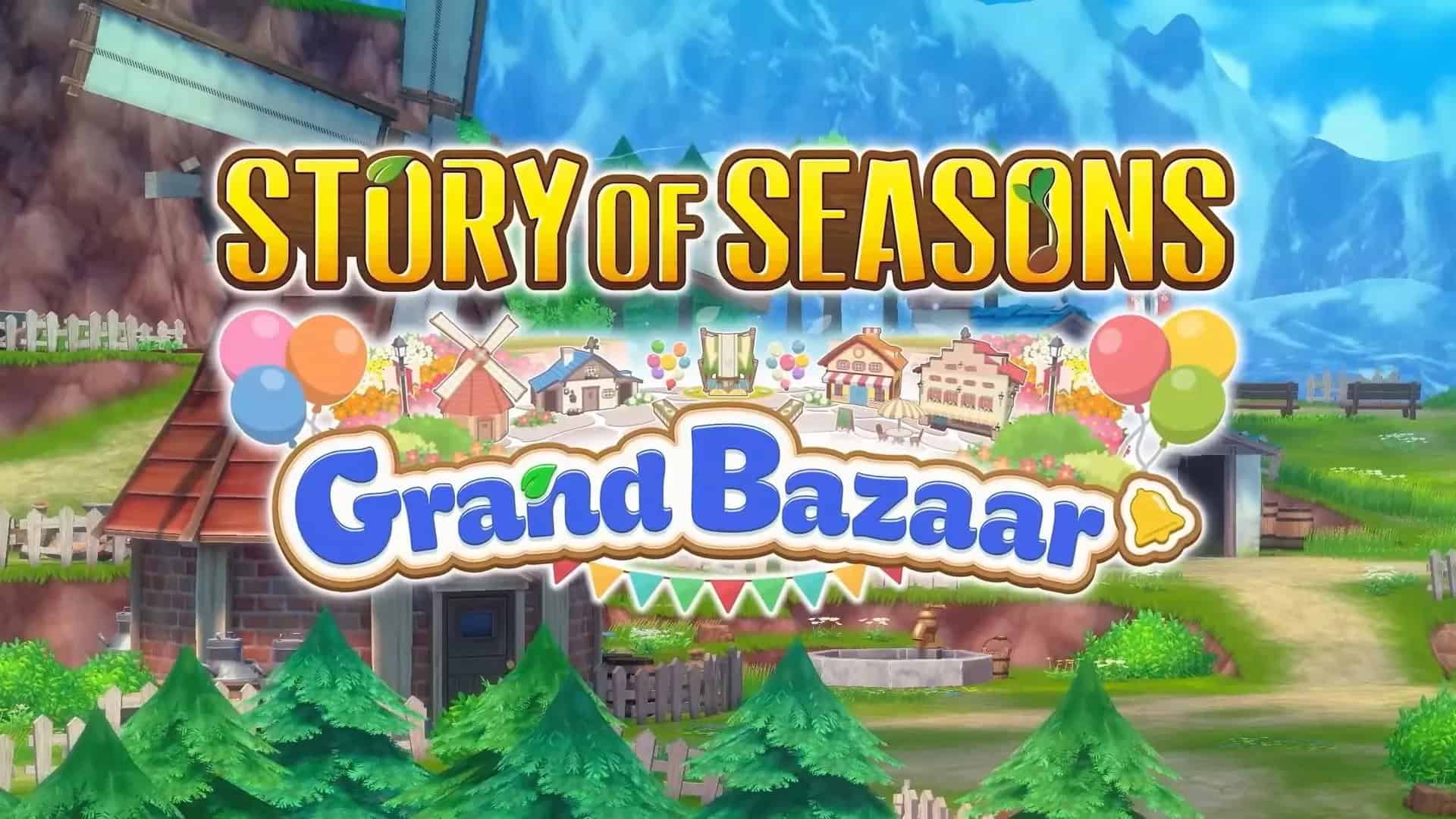 Logo and key art for Story of Seasons Grand Bazaar