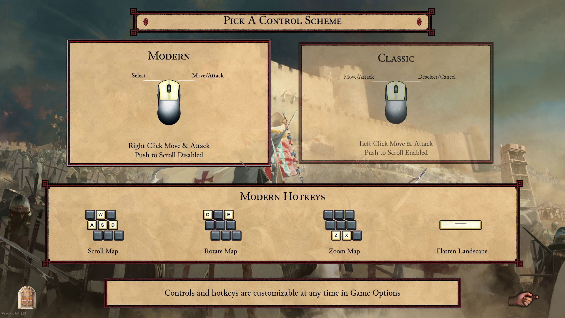 Stronghold Crusader Definitive Edition Initial Control Scheme Setup