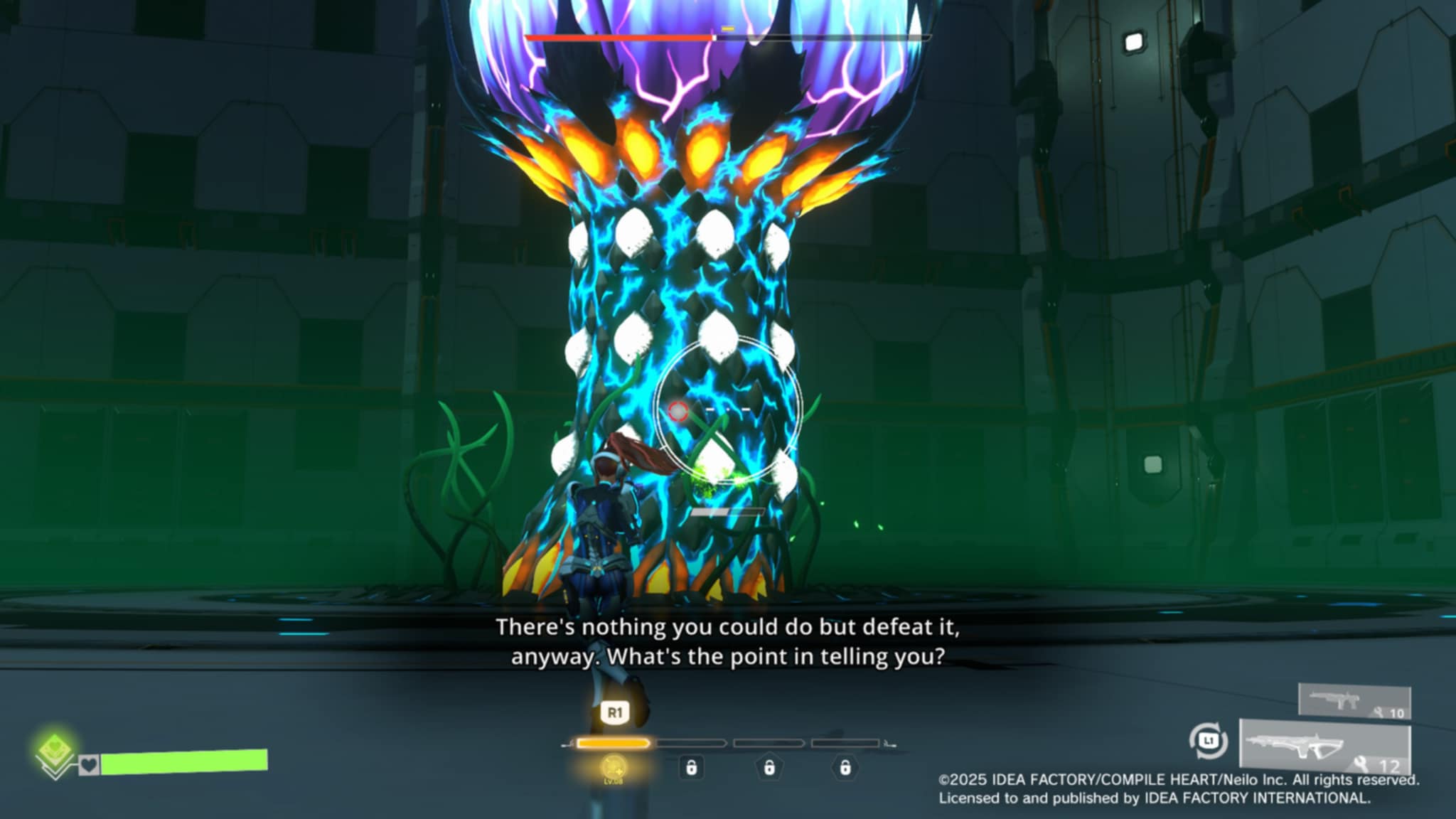 Willow fighting the first boss in Scar-Lead Salvation