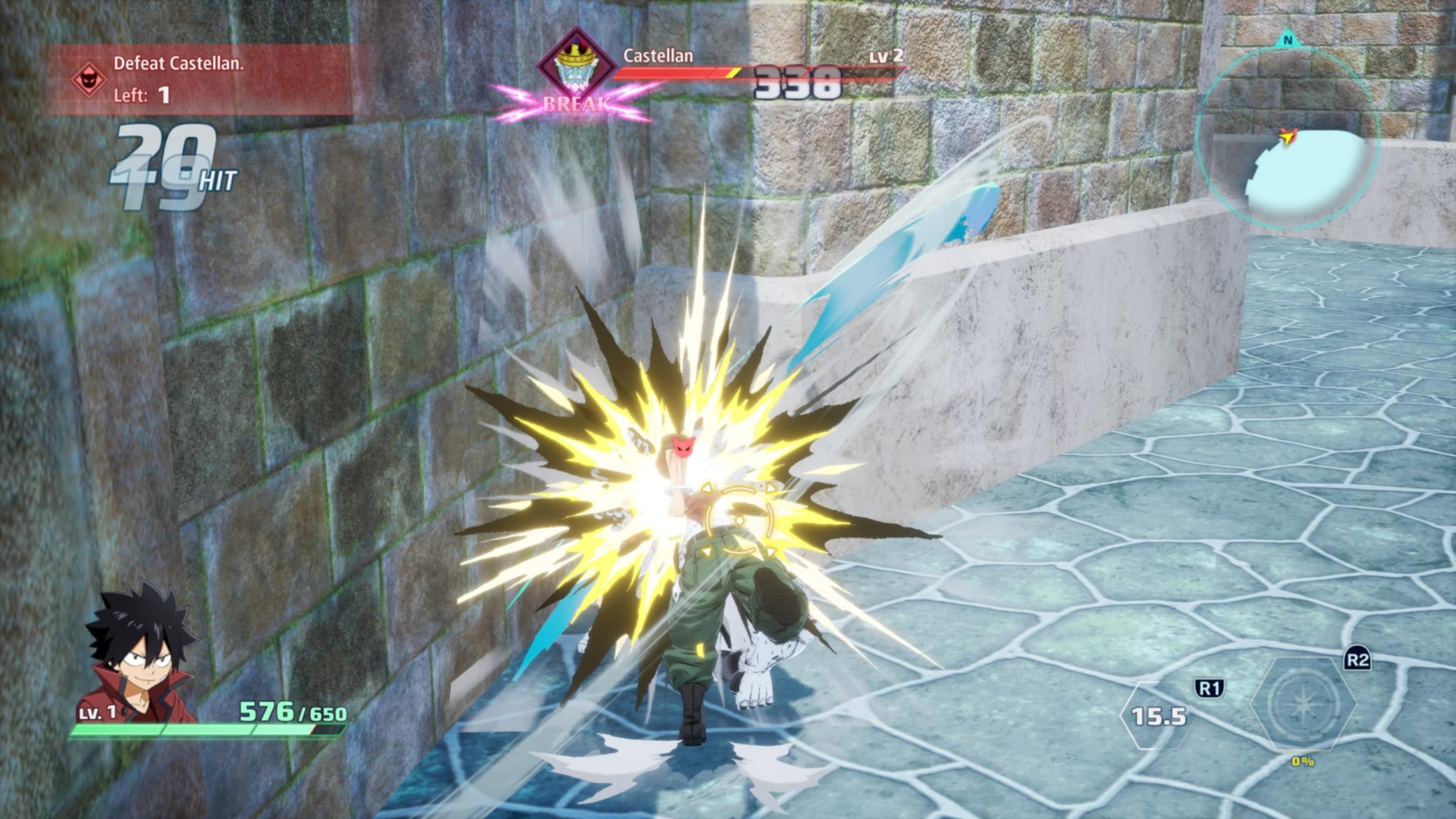 Shiki Attacking Castellan in Edens Zero Demo