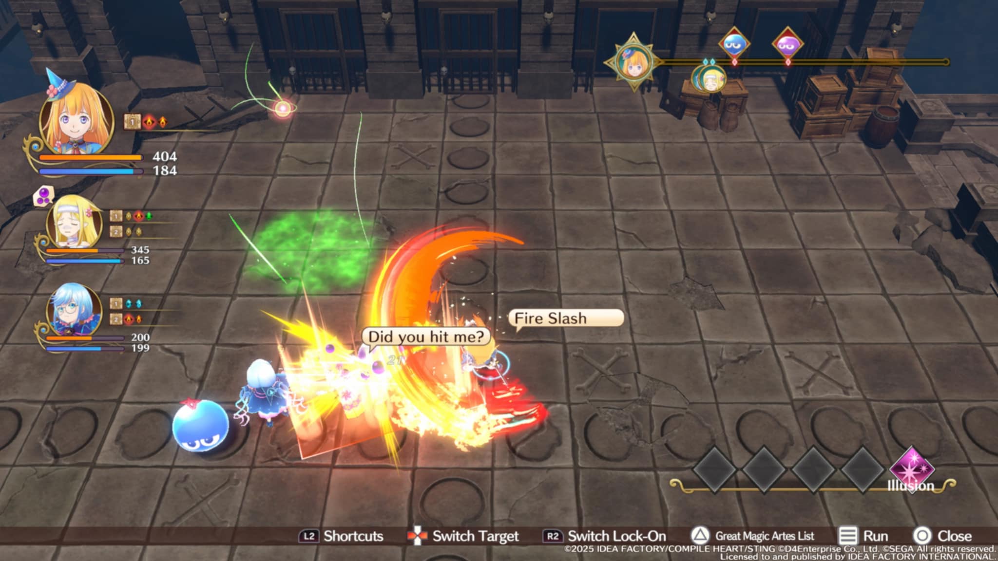 Battle screenshot from Mado Monogatari: Fia and the Wondrous Academy