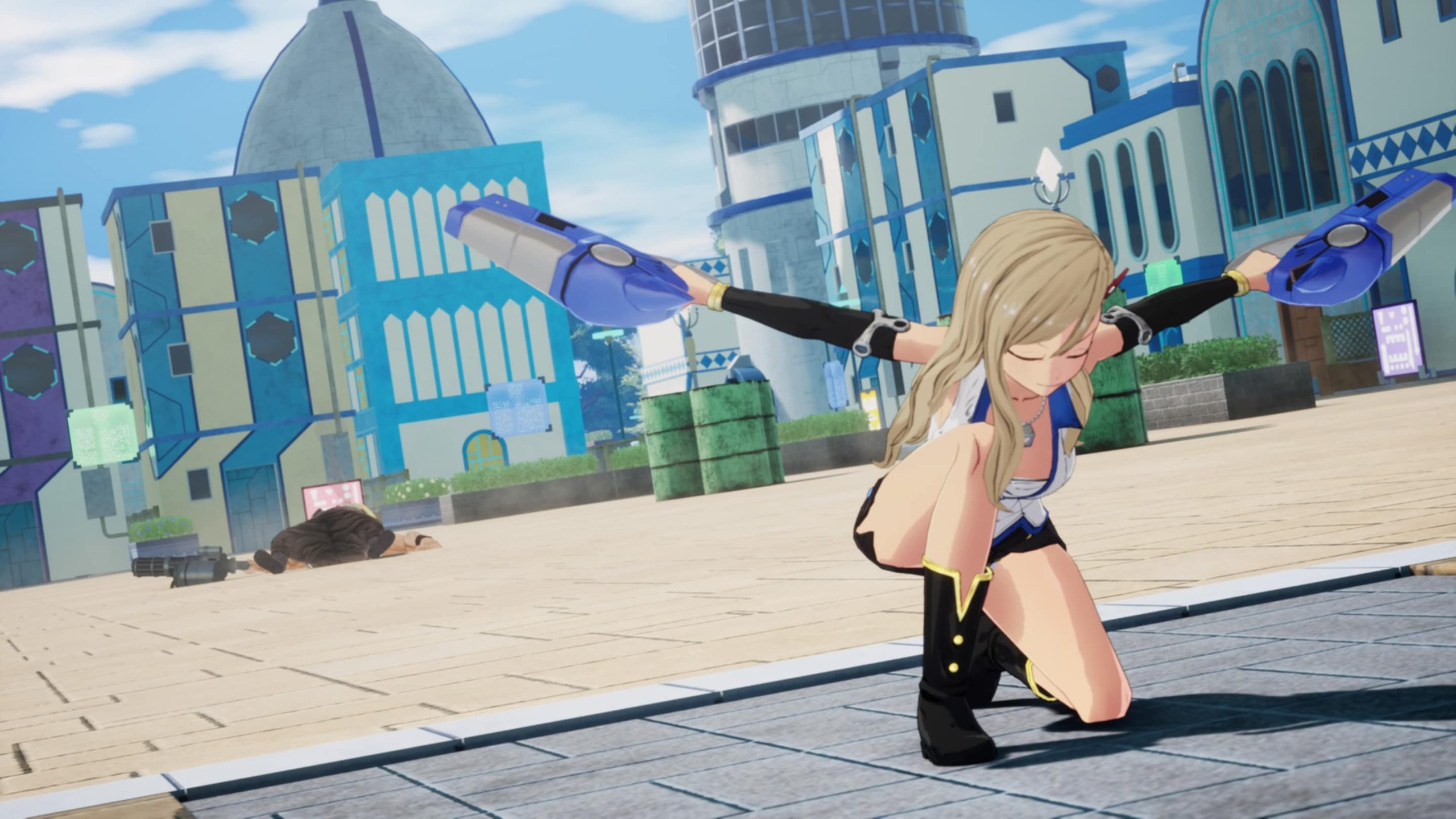 Rebecca Doing A Superhero Landing in the Edens Zero demo
