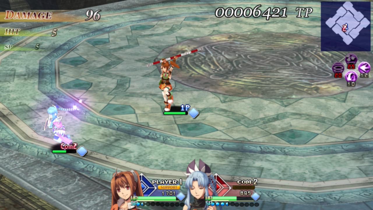 Combat screenshot of Estelle fighting Mishera in Ys Vs. Trails in the Sky: Alternative Saga