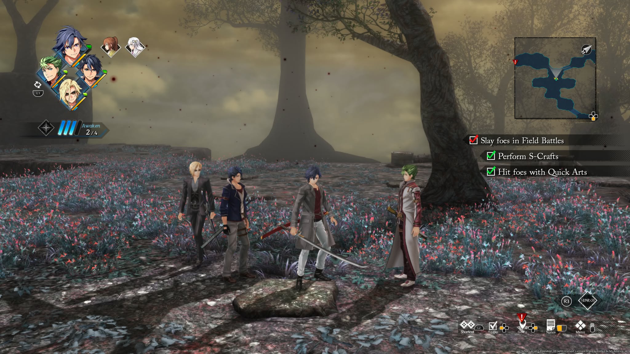 A screenshot of the grim garten in The Legend of Heroes: Trails Beyond the Horizon
