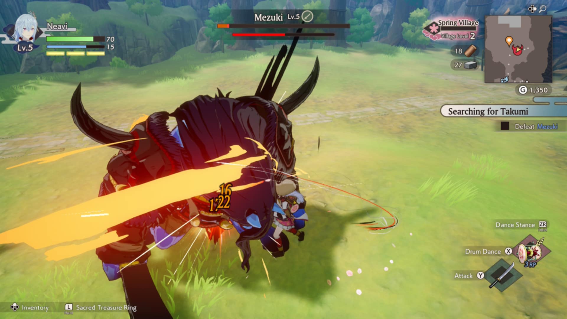 Boss fight screenshot in Rune Factory: Guardians of Azuma