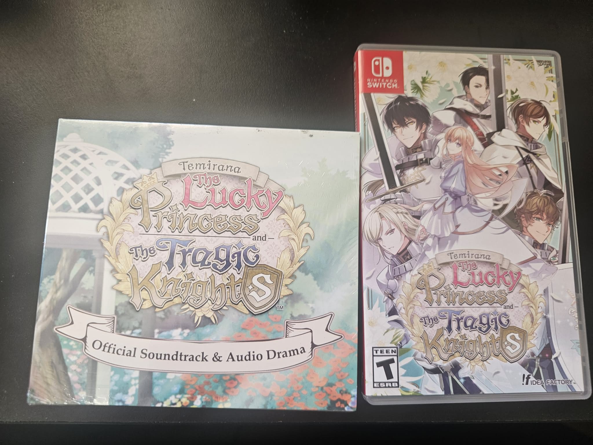 Physical video game case and soundtrack disc for Temirana: The Lucky Princess and the Tragic Knights
