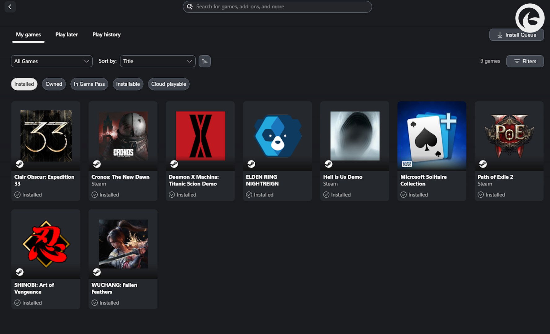 Xbox App aggregated game library image-01