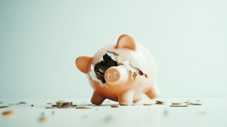 broken piggy bank