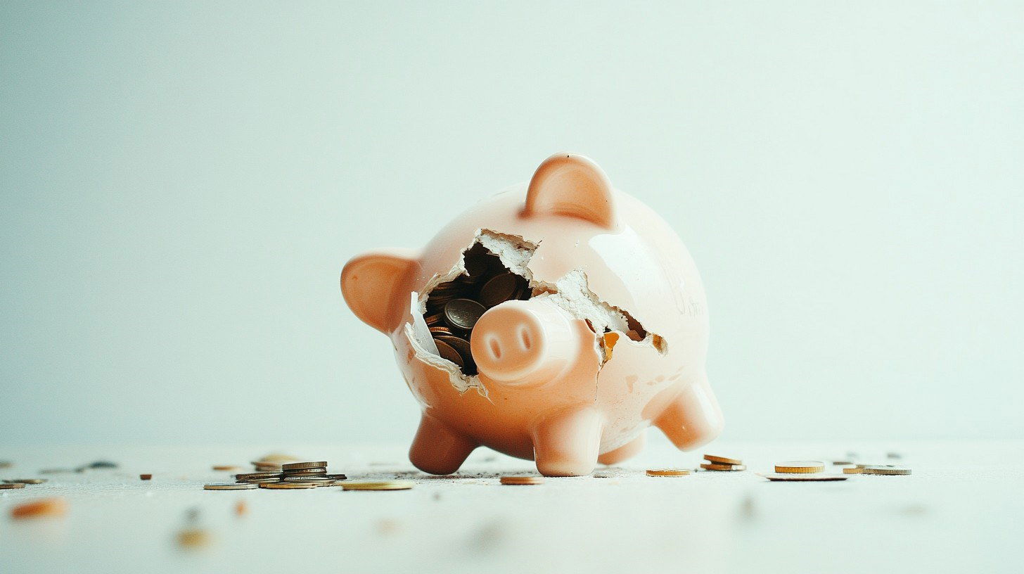 broken piggy bank