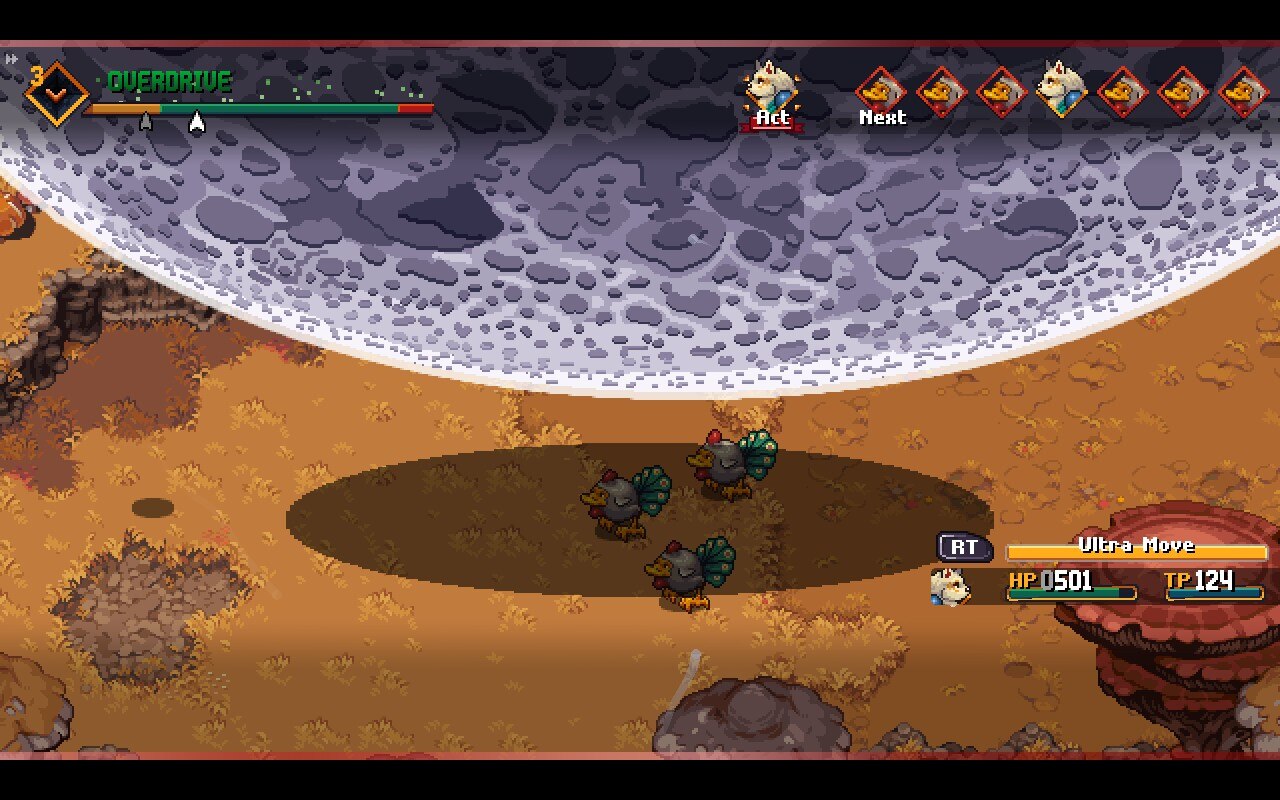 Battle Screenshot of the White Wolf in Chained Echoes: Ashes of Elrant