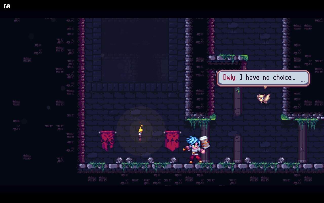 Wings of Endless Owly screenshot | The Outerhaven Gameplay screenshot from Wings of Endless with Owly speaking to Hariku