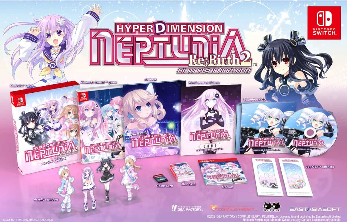 Hyperdimension Neptunia Re;Birth 2 Limited Edition | The Outerhaven An image of all the contents of the Limited edition of Hyperdimension Neptunia Re;Birth 2