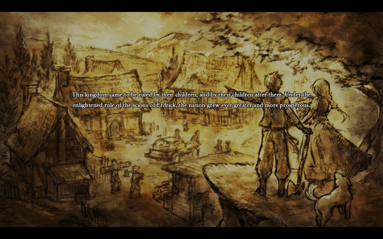 An artwork that depicts the events between Dragon Quest I and Dragon Quest II in Dragon Quest I & II HD-2D Remake