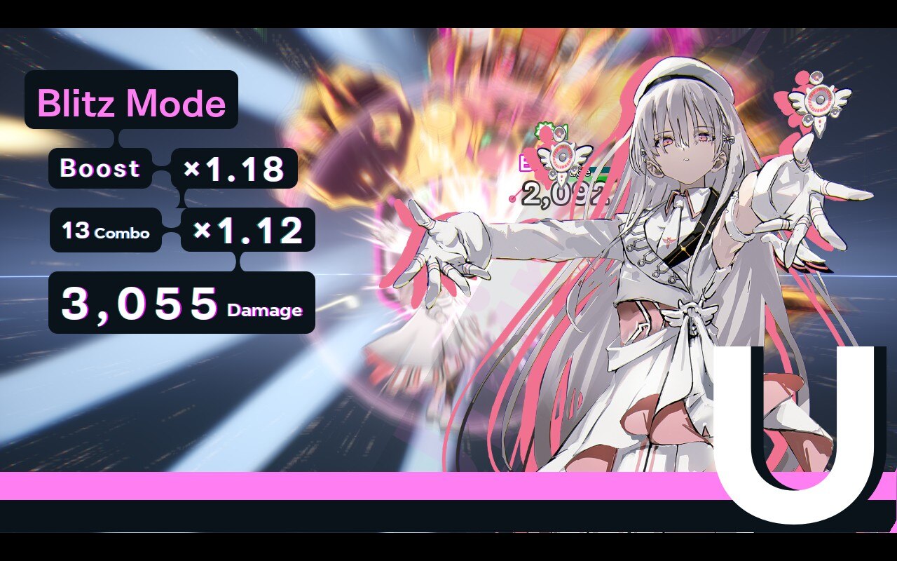 Ultimate finisher screen of Aruka Arisaka for Varlet
