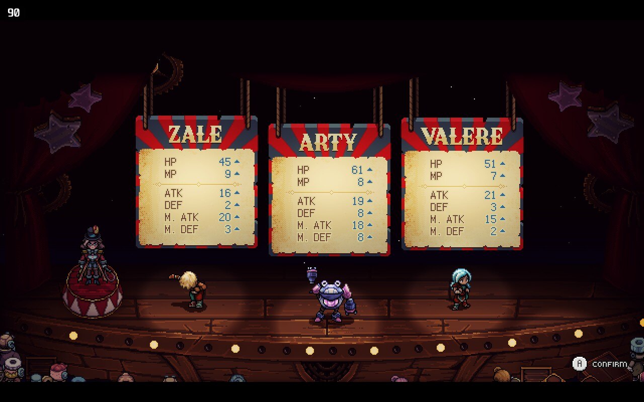 Sea of Stars Throes of the watchmaker level up screen